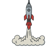 Propel Ventures Implement - AI implementation rocket launch illustration