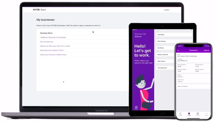 MYOB Team on different devices